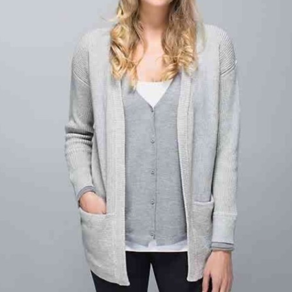 Lululemon Heather Gray Vestigan Cardigan Size 4